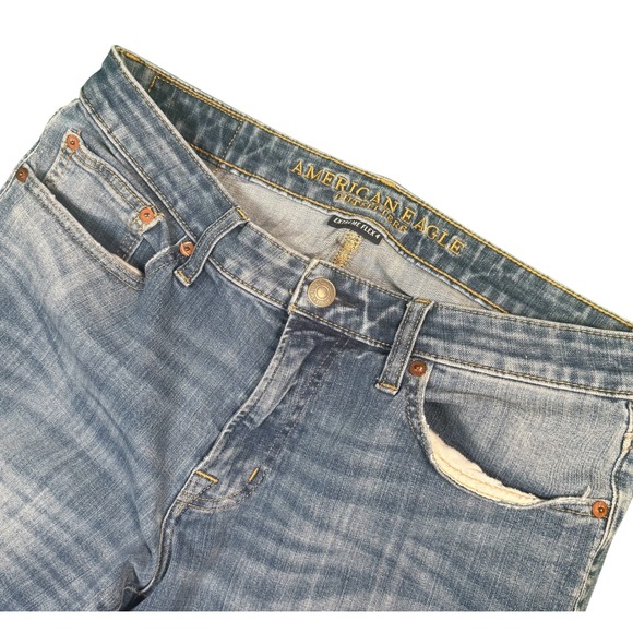 American Eagle Extreme Flex 4 Blue Wash Denim Jeans Womens Size 32x30 - Picture 1 of 5